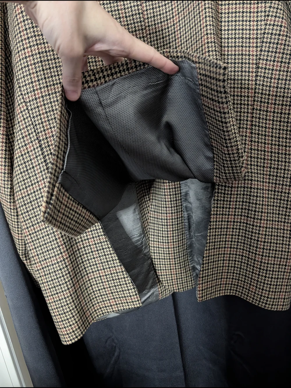 Loro Piana PURE CASHMERE Brown/Tan Houndstooth Sport Coat Made In Italy 46L